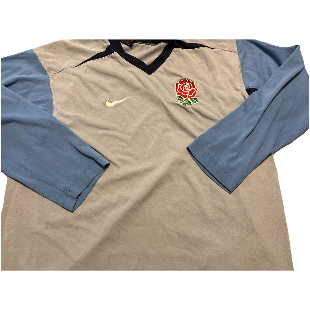 Men's XXL Blue Nike Jumper English Rugby Wales Rose Sports Kit Long Sleeve
